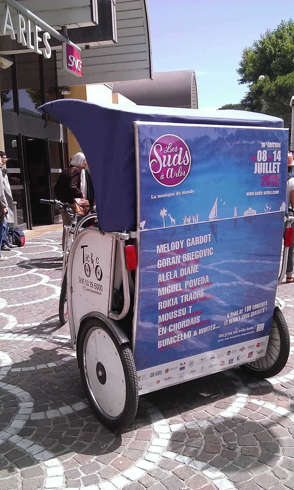 Réservez votre vélo taco pour votre arrivée à la gare sncf d'Arles