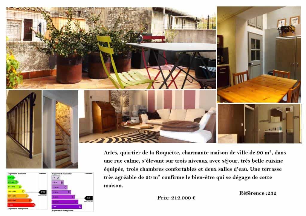 You are currently viewing L’Agence Arlésienne vous propose à la vente une maison de 90m2 dans le quartier de la Roquette à Arles.