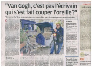 Lire la suite à propos de l’article Parution Presse pour la sortie de Brèves de Taco dans la Provence  du 30/12/2014