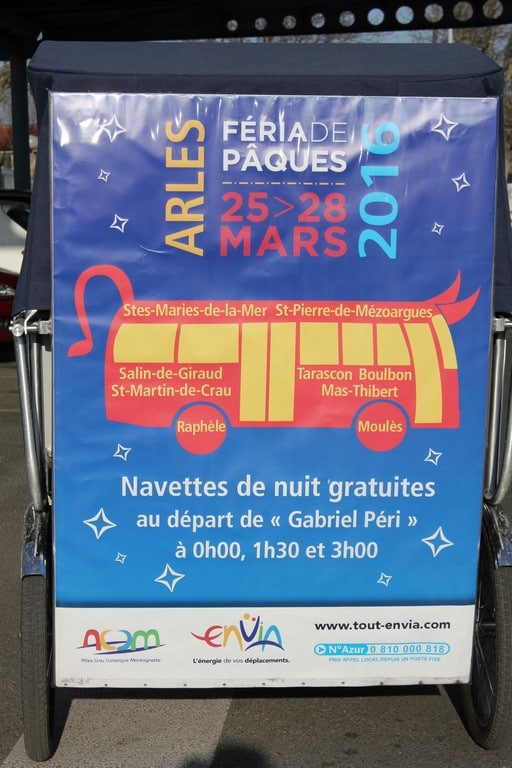 Lire la suite à propos de l’article Féria Arles 2016 du 25 au 28 Mars  avec les navettes gratuites Envia